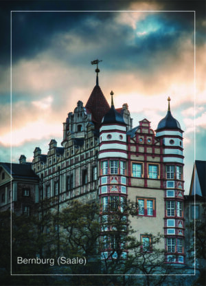 Postkarte Bernburg (Saale) | Motiv 21 Bernburger Leuchten unter brennendem Himmel