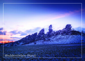 Postkarte Harz | Motiv 17 Teufelsmauer an einem Wintermorgen