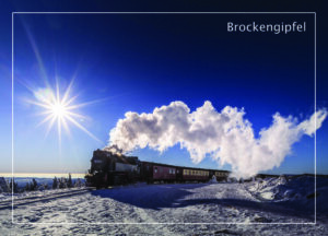 Postkarte Harz | Motiv 25 Brockenbahn auf dem Brockengipfel