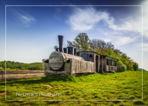Postkarte Harz | Motiv 54 Holzdampflok im Südharz